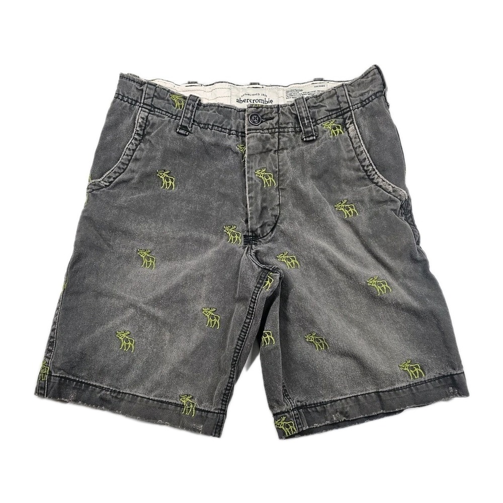 Abercrombie & Fitch Boys 16 Shorts‎ Green Moose Distressed Blue Shorts Fun Play